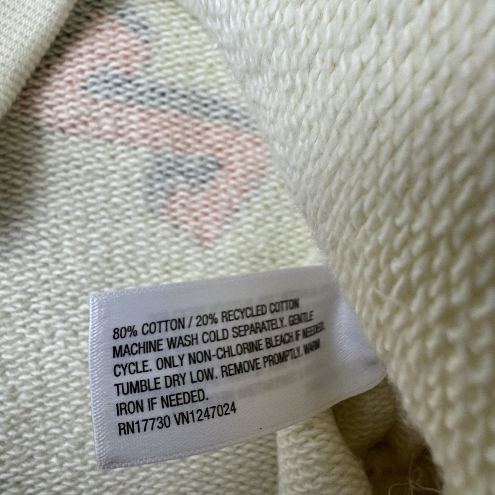 Rowing Blazers Cream Letterman AOP Cotton Blend Crewneck Sweater Mens L - Picture 4 of 5